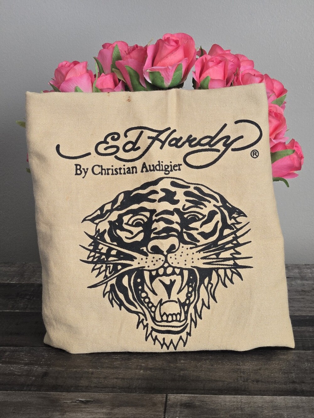 Ed Hardy Beige Dust Bag
